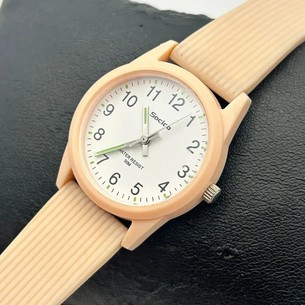 Socico Pink Watch 50M WR St. Steel, Working New Battery